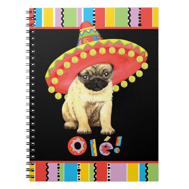 Fiesta Pug Anteckningsbok (Framsidan)