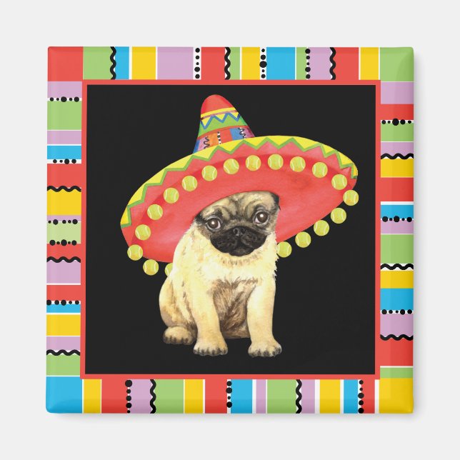 Fiesta Pug Magnet (Framsidan)