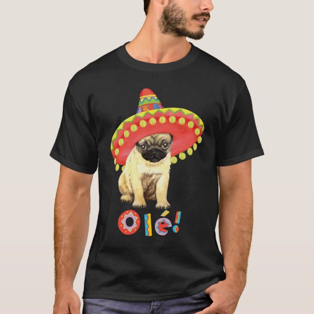 Fiesta Pug T Shirt (Framsida)
