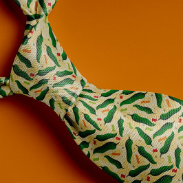 Fiesta Roligt Grönt Chile Mönster Slips