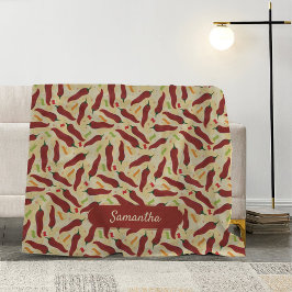 Fiesta Roligt Red Chile Mönster Fleecefilt