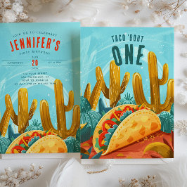 Fiesta-Roligten - "Taco "Bout One" första födelsed Inbjudningar