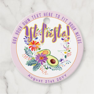 FIESTA Rosa Avokado Folkart Blommor Anpassad Gåvor Etiketter
