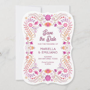 Fiesta Rosa Quinceañera Bröllop spara datum Datumet