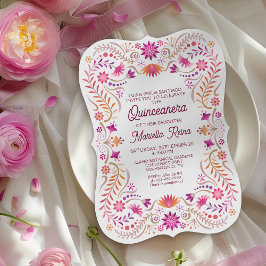 Fiesta Rosa Quinceanera-inbjudan Inbjudningar