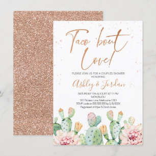 Fiesta Rose Gold Taco ''bout Love Parbröllop Inbjudningar