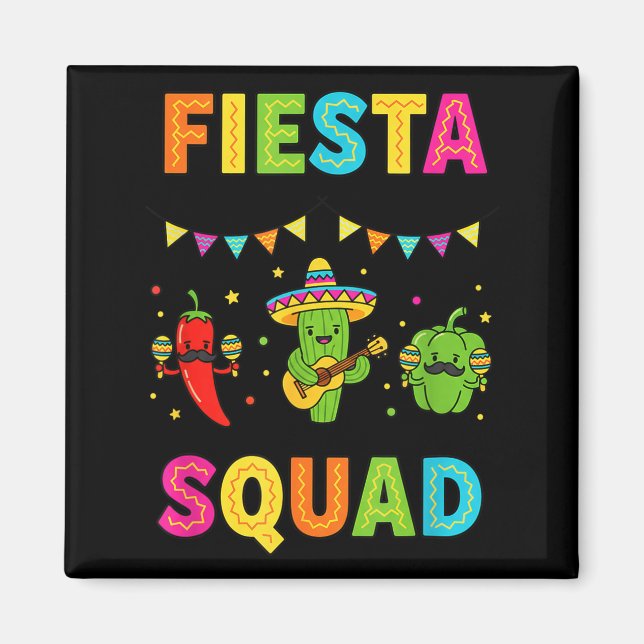 Fiesta-sällskap söta kaktuspeppar klockpeppar barn magnet (Framsidan)