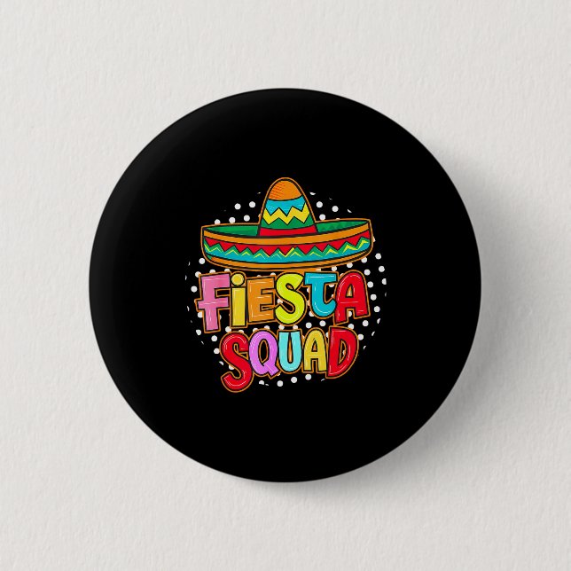 Fiesta-sällskapet glad cinco de mayo mexikansk som knapp (Framsida)