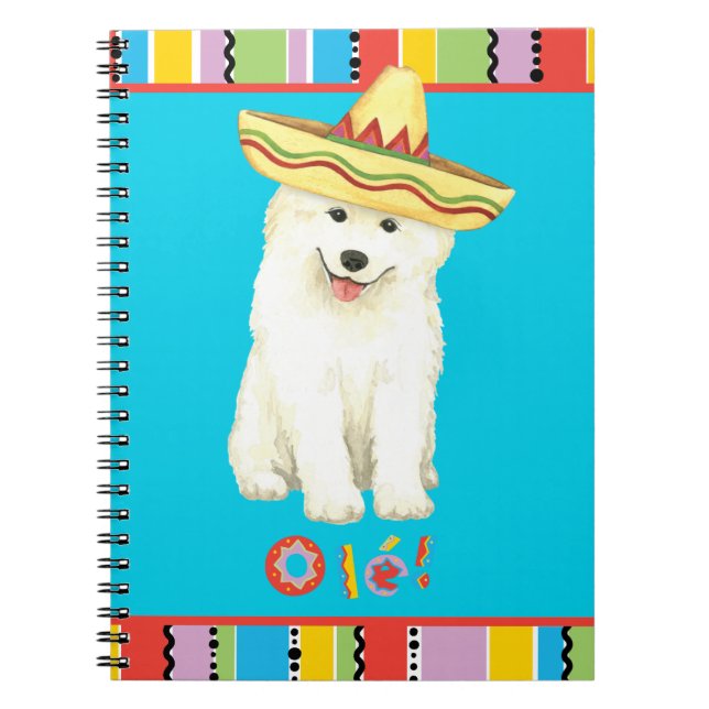 Fiesta Samoyed Notebook Anteckningsbok (Framsidan)