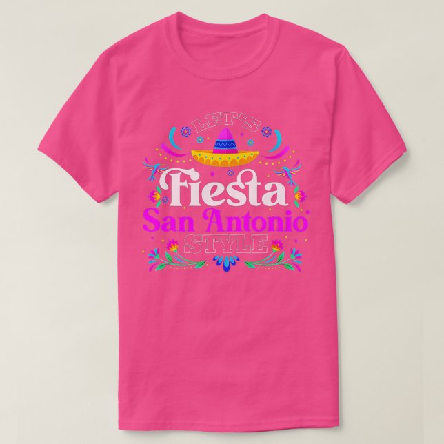 Fiesta San Antonio Stil Party Lycklig Cinco De T Shirt (Design framsida)
