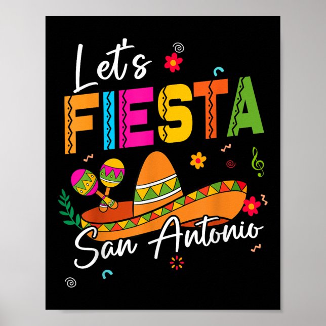 Fiesta San Antonio Texas Cinco De Mayo Mexiica Poster (Framsidan)