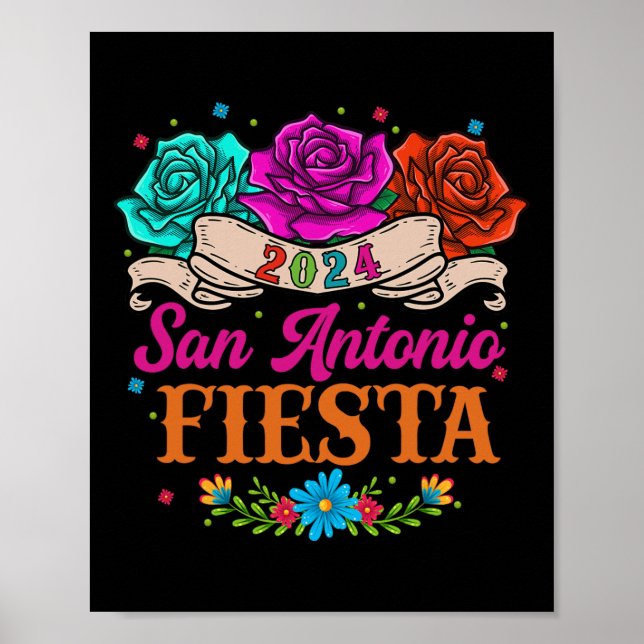 Fiesta San Antonio Texas Ro Funny Mexikanska fiste Poster (Framsidan)