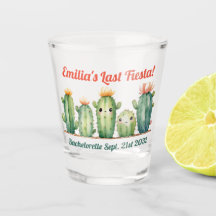 Fiesta Shot Glass Cacti Cute Bachelorette Anpassni