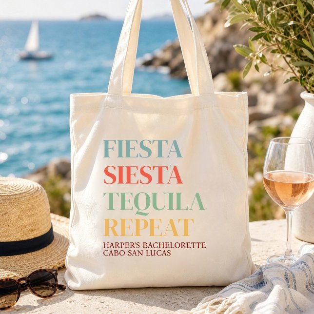 Fiesta Siesta Tequila Mexiko Bröllop Strand Fest Tygkasse (Skapare uppladdad)