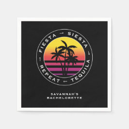 Fiesta Siesta Tequila Repeat Bachelorette Party Pappersservett
