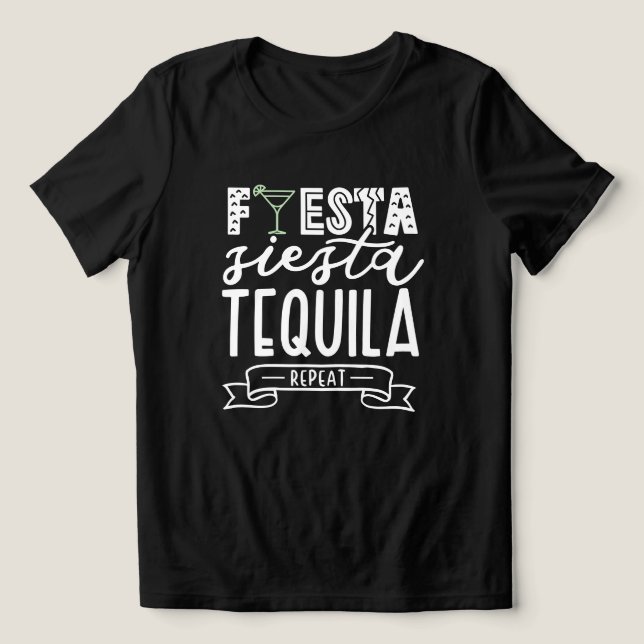 Fiesta Siesta Tequila Upprepa Systerparty Grupp T Shirt (Design Framsida)