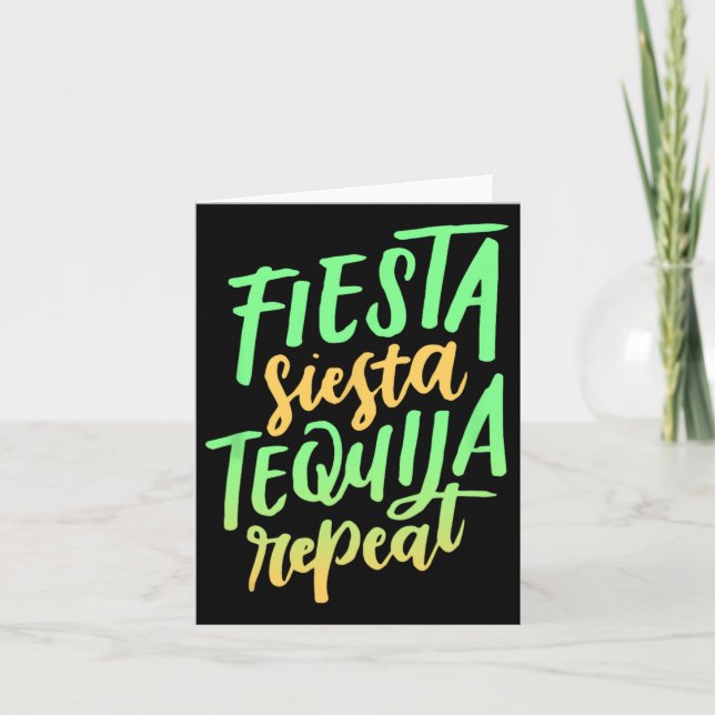 Fiesta Siesta Tequila Upprepa Tröja  Kort (Framsida)