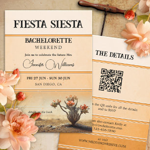 Fiesta Siesta Terra Cotta Bachelorette Helg Inbjudningar