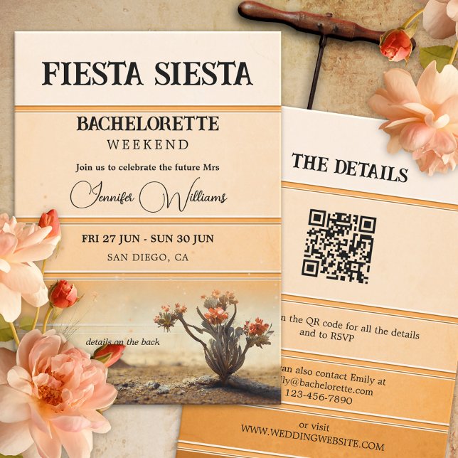 Fiesta Siesta Terra Cotta Bachelorette Helg Inbjudningar (Skapare uppladdad)