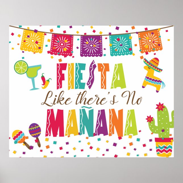 Fiesta som om det vore sista dagen - Vit bakgrund Poster (Framsidan)