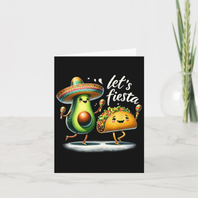 Fiesta Squad Avocado Tacos Låt oss Fiesta Funny Ci Kort (Framsida)
