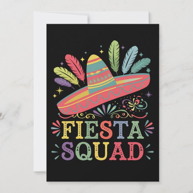 Fiesta Squad Cinco de Mayo Familj Matchande Inbjudningar (Framsida)
