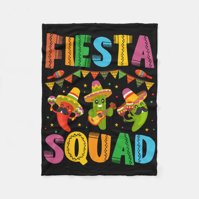 Fiesta Squad Cinco de Mayo För manar kvinnor och b Fleecefilt (Framsidan)