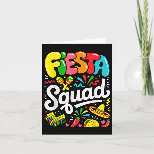 Fiesta Squad Cinco De Mayo Låt Fiesta Mexikansk Tj Kort (Framsida)