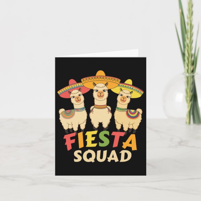 Fiesta Squad Cinco De Mayo Llama Låt oss Fiesta Me Kort (Framsida)