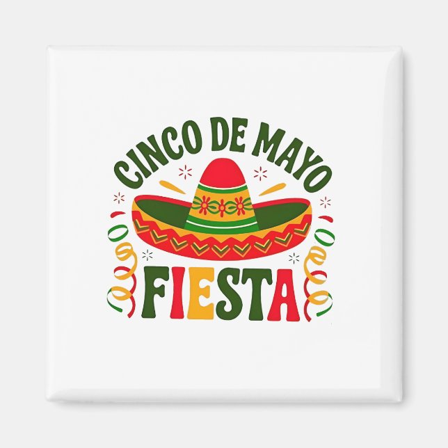 Fiesta Squad Cinco De Mayo Mexican Sombrero Magnet (Framsidan)