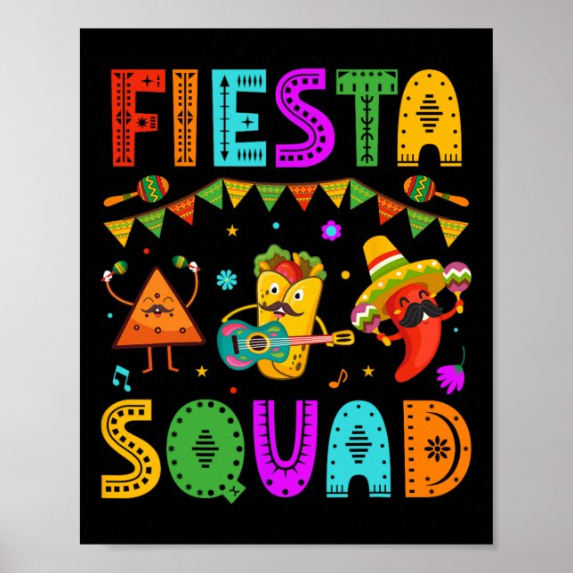 Fiesta Squad Cinco De Mayo Party Mexikanska festiv Poster (Framsidan)