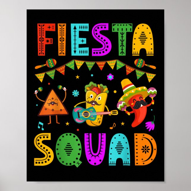 Fiesta Squad Cinco De Mayo Party Mexikanska festiv Poster (Framsidan)