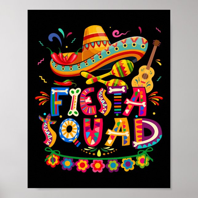 Fiesta Squad Cinco De Mayo Tee Mexican Party Cinco Poster (Framsidan)