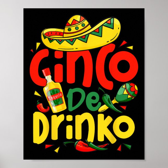 Fiesta Squad Cinco Drinko 5 Cinco De Mayo Mex Poster (Framsidan)