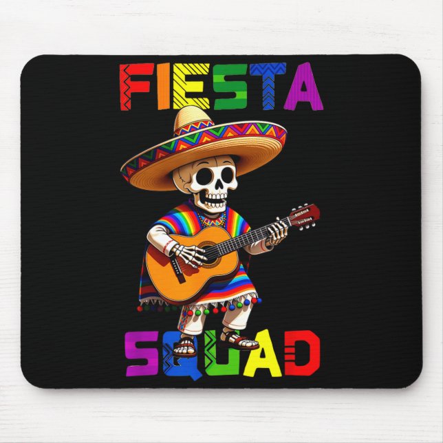Fiesta-squad-design cinco de mayo skelett hatt musmatta (Framsidan)