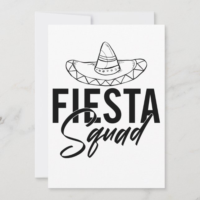 Fiesta Squad Fiesta Bachelorette Party Shirts, 1/3 Julkort (Framsida)