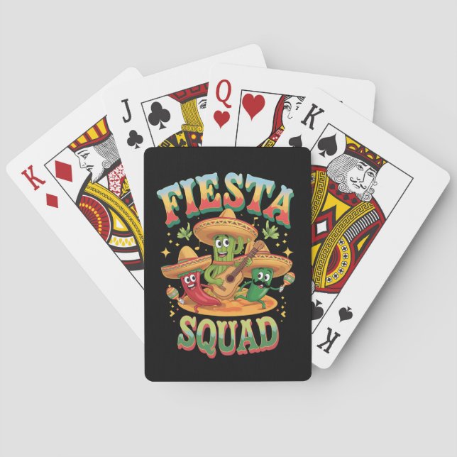 Fiesta Squad Funny Cinco De Mayo Mexican Party Casinokort (Baksidan)