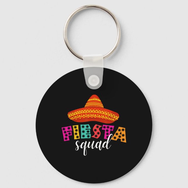 Fiesta Squad Funny Cinco De Mayo Sombrero Women me Nyckelring (Framsida)