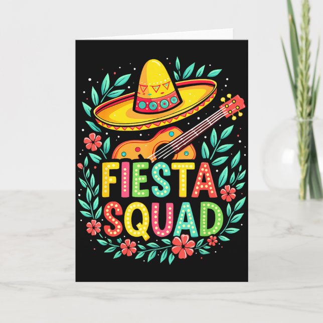 Fiesta-squad matchande cinco de mayo mexikansk fes kort (Framsida)