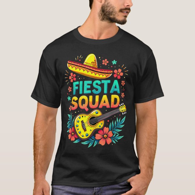 Fiesta-squad matchande cinco de mayo mexikansk fes t shirt (Framsida)