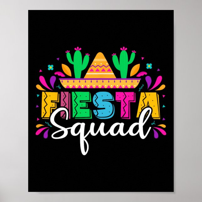 Fiesta Squad Mexican Party Cinco De Mayo Poster (Framsidan)