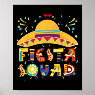 Fiesta Squad Mexico Fiesta Taco Guitar Cinco De Mo Poster