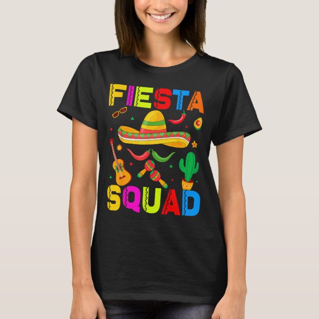 Fiesta-squad rolig cinco de mayo låt oss mexikansk t shirt (Framsida)