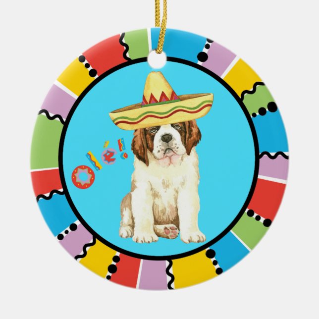 Fiesta St Bernard Julgransprydnad Keramik (Framsidan)