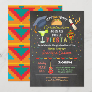 Fiesta studenten chalkboard taco inbjudningar