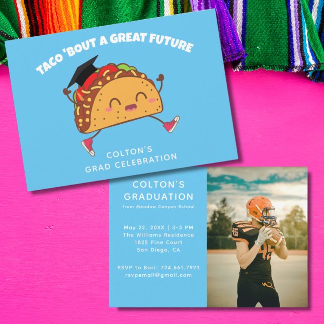 Fiesta Studentfest Taco Bout: en Underbar framtid Inbjudningar (Fiesta Graduation Party Taco Bout a Great Future Invitation)