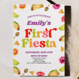 Fiesta Taco 1:a födelsedag Party Inbjudningar