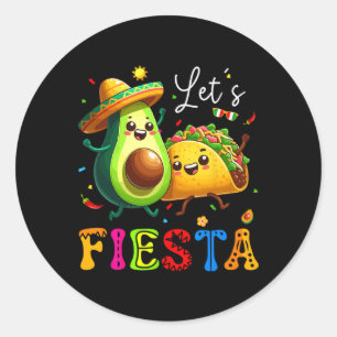 Fiesta Taco Avocado Funny Cinco De Mayo Mexiic Runt Klistermärke