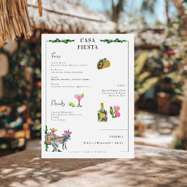 Fiesta Taco Bar Menu | Tequila Party Menu Meny