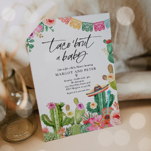 Fiesta Taco 'Bout A Baby Cactus Baby Shower Inbjudningar